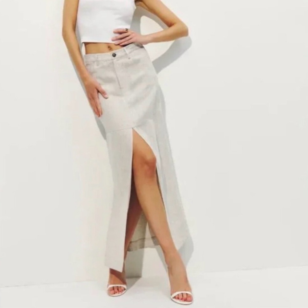 Reformation Tazz Linen Maxi Skirt